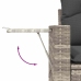 Set muebles jardín 9 pzas y cojines ratán sintético gris claro