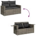 Set de sofás de jardín 11 pzas y cojines ratán sintético gris