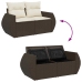 Set comedor de jardín 5 piezas y cojines ratán sintético marrón