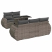 Set de muebles de jardín 6 pzas y cojines ratán sintético gris