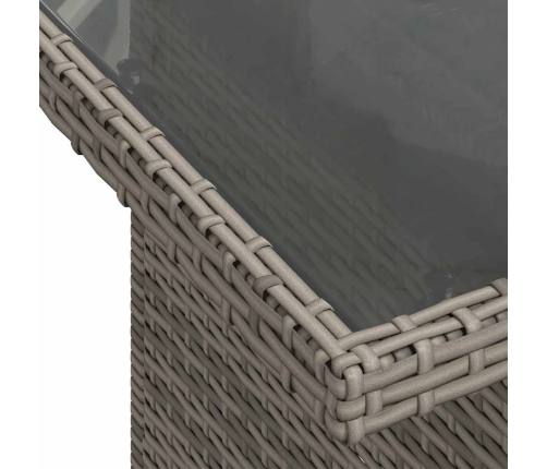 Set de muebles de jardín 6 pzas y cojines ratán sintético gris