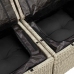 Set de sofás de jardín 6 pzas y cojines ratán sintético gris
