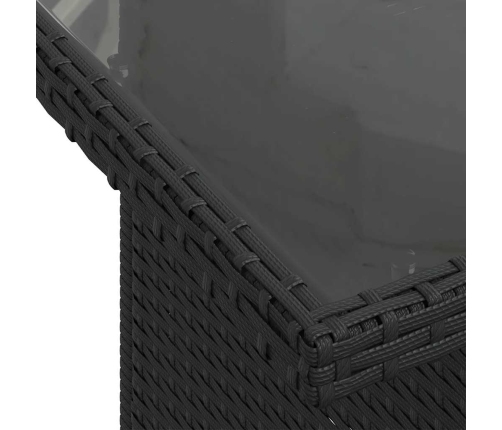 Set de sofás de jardín y cojines 8 piezas ratán sintético negro