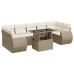 Set de sofás de jardín y cojines 8 piezas ratán sintético beige