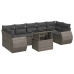 Set de sofás de jardín y cojines 8 piezas ratán sintético gris
