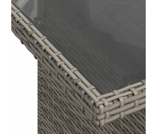 Set de sofás de jardín y cojines 8 piezas ratán sintético gris