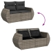 Set de sofás de jardín y cojines 8 piezas ratán sintético gris