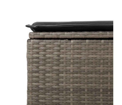 Set de muebles de jardín 6 pzas y cojines ratán sintético gris