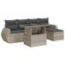 Set de sofás de jardín 6 pzas y cojines ratán sintético gris