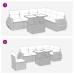 Set sofás de jardín 7 piezas y cojines ratán sintético beige
