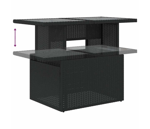 Set de sofás de jardín con cojines 9 pzas ratán sintético negro