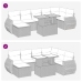Set de sofás de jardín y cojines 8 piezas ratán sintético beige