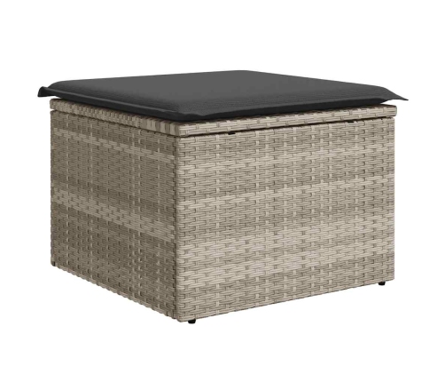 Set de sofás de jardín 8 pzas y cojines ratán sintético gris