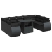 Set de sofás de jardín y cojines 10 pzas ratán sintético negro
