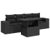 Set de muebles de jardín 5 pzas y cojines ratán sintético negro