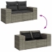 Set de muebles de jardín 6 pzas y cojines ratán sintético gris