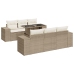 Set sofás de jardín 7 piezas y cojines ratán sintético beige