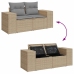 Set sofás de jardín 7 piezas y cojines ratán sintético beige