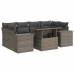 Set de sofás de jardín 7 pzas con cojines ratán sintético gris