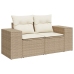 Set de sofás de jardín y cojines 8 piezas ratán sintético beige