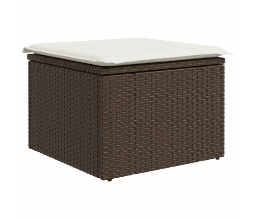Set sofás de jardín 6 piezas y cojines ratán sintético marrón