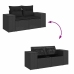 Set de muebles de jardín 5 pzas y cojines ratán sintético negro