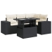 Set de muebles de jardín 5 pzas y cojines ratán sintético negro