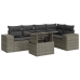 Set de muebles de jardín 6 pzas y cojines ratán sintético gris