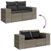 Set de muebles de jardín 6 pzas y cojines ratán sintético gris