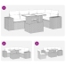 Set de muebles de jardín 6 pzas y cojines ratán sintético gris