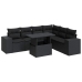 Set de sofás de jardín 7 pzas con cojines ratán sintético negro