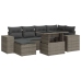 Set de sofás de jardín 7 pzas con cojines ratán sintético gris