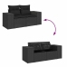Set de sofás de jardín y cojines 8 piezas ratán sintético negro