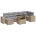Set de sofás de jardín y cojines 8 piezas ratán sintético beige