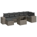 Set de sofás de jardín y cojines 8 piezas ratán sintético gris