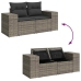Set de sofás de jardín y cojines 8 piezas ratán sintético gris