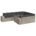 Set de sofás de jardín 11 pzas y cojines ratán sintético gris