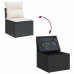 Set de muebles de jardín 5 pzas y cojines ratán sintético negro