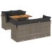 Set de muebles de jardín 6 pzas y cojines ratán sintético gris