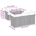 Set de muebles de jardín 6 pzas y cojines ratán sintético gris