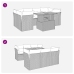 Set sofás de jardín 7 piezas y cojines ratán sintético beige