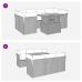 Set de sofás de jardín 7 pzas con cojines ratán sintético gris