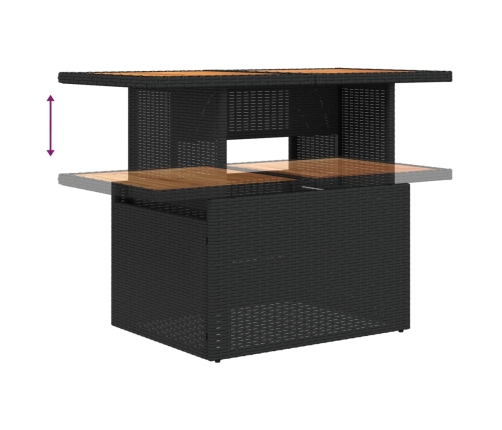 Set de sofás de jardín y cojines 8 piezas ratán sintético negro