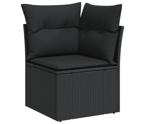 Set de sofás de jardín 7 pzas con cojines ratán sintético negro