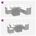 Set sofás de jardín 7 piezas y cojines ratán sintético beige