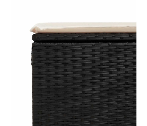 Set de sofás de jardín 7 pzas con cojines ratán sintético negro