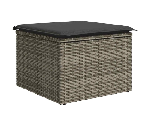 Set de sofás de jardín 7 pzas con cojines ratán sintético gris