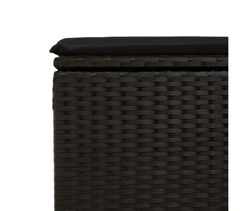 Set de sofás de jardín y cojines 8 piezas ratán sintético negro