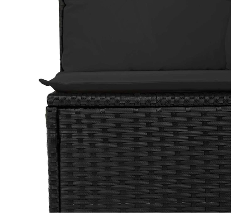 Set de sofás de jardín y cojines 8 piezas ratán sintético negro