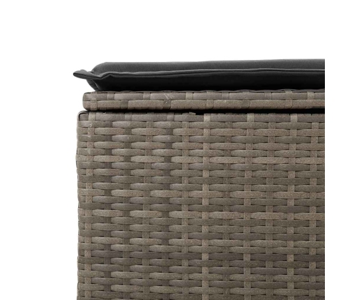 Set de sofás de jardín y cojines 8 piezas ratán sintético gris